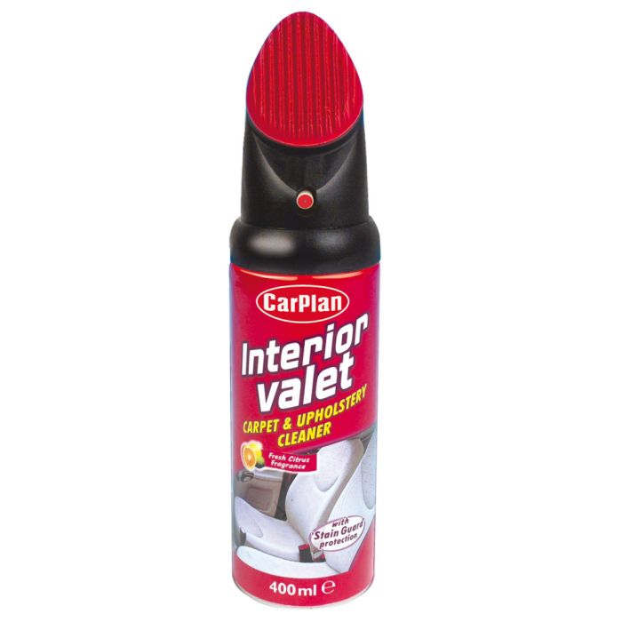 CarPlan Interior Valet With Brush foam action cleaner for upholstery, leather and velour