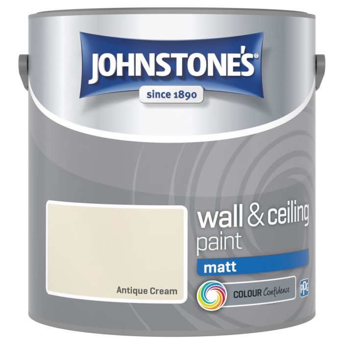 Johnstone's 2.5L Wall & Ceiling Matt Paint in Antique Cream