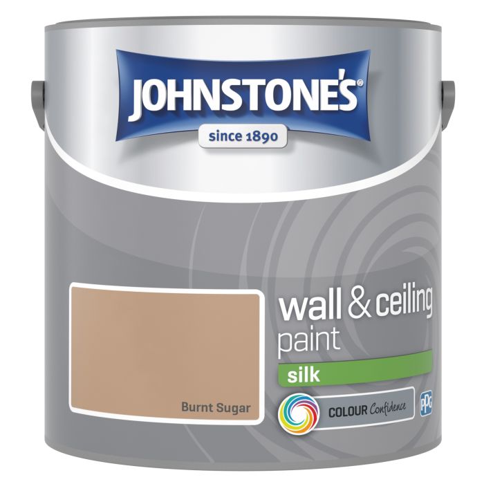 Johnstone's Wall & Ceiling Silk Paint in Burnt Sugar, 2.5L silk emulsion topcoat