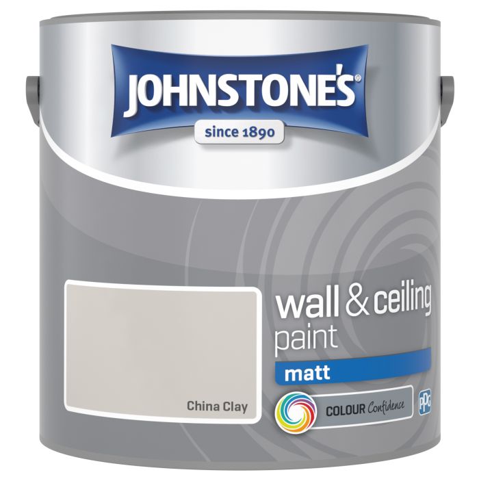 Johnstone's Wall & Ceiling Matt Paint in China Clay, 2.5L matt emulsion