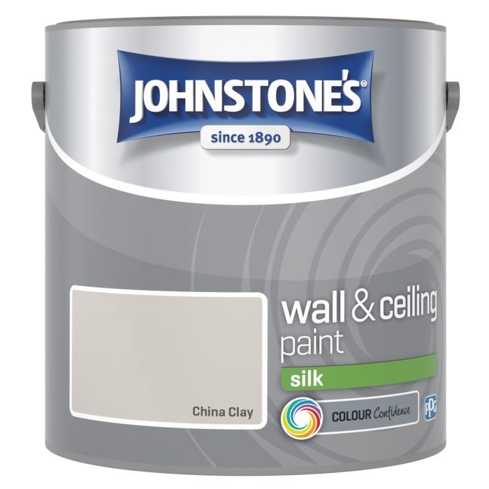 Johnstone's Wall and Ceiling Silk Paint in China Clay, 2.5L