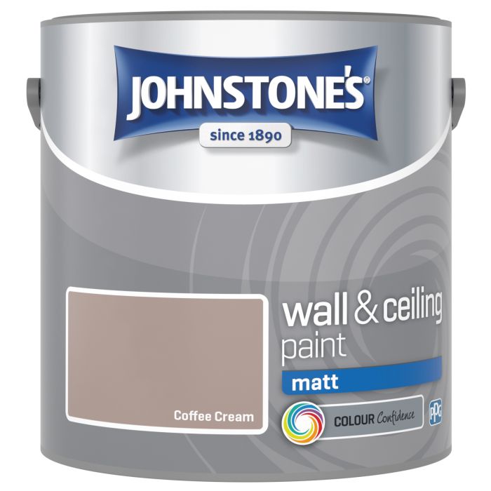 Johnstone's Wall & Ceiling Matt Paint in Coffee Cream, 2.5L tin