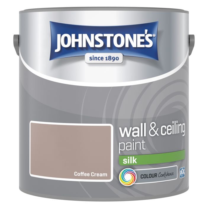 Johnstone's Wall & Ceiling Silk Paint in Coffee Cream, 2.5L silk emulsion topcoat