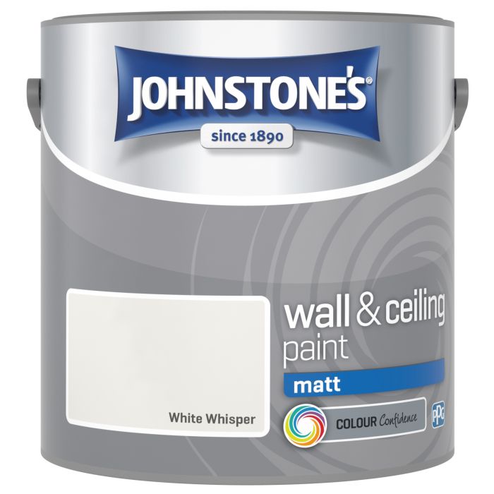 Johnstone's Wall and Ceiling Matt Paint in White Whisper, 2.5L tin