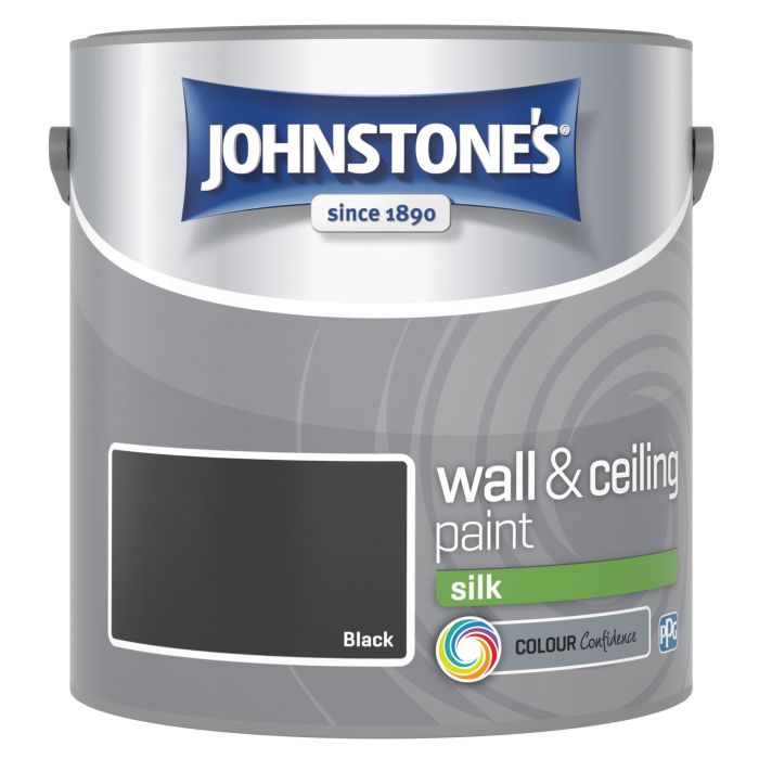 Johnstone's Wall & Ceiling Silk Paint, Black, 2.5L
