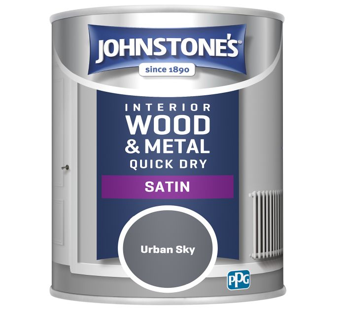 Johnstone's Quick Dry Satin Urban Sky 750ml wood and metal paint