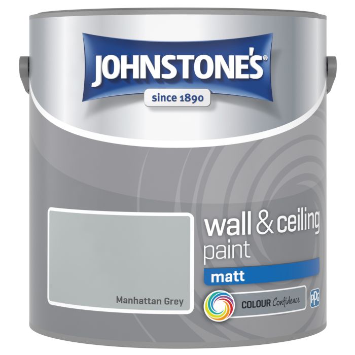 Johnstone's Wall & Ceiling Matt Paint in Manhattan Grey, 2.5L