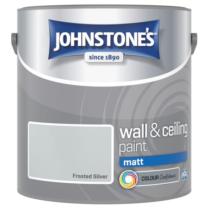 Johnstone's Wall & Ceiling Matt Paint in Frosted Silver, 2.5L tin