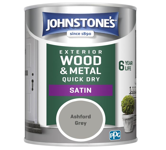 Johnstone's Exterior Quick Dry Satin 750ml in Ashford Grey