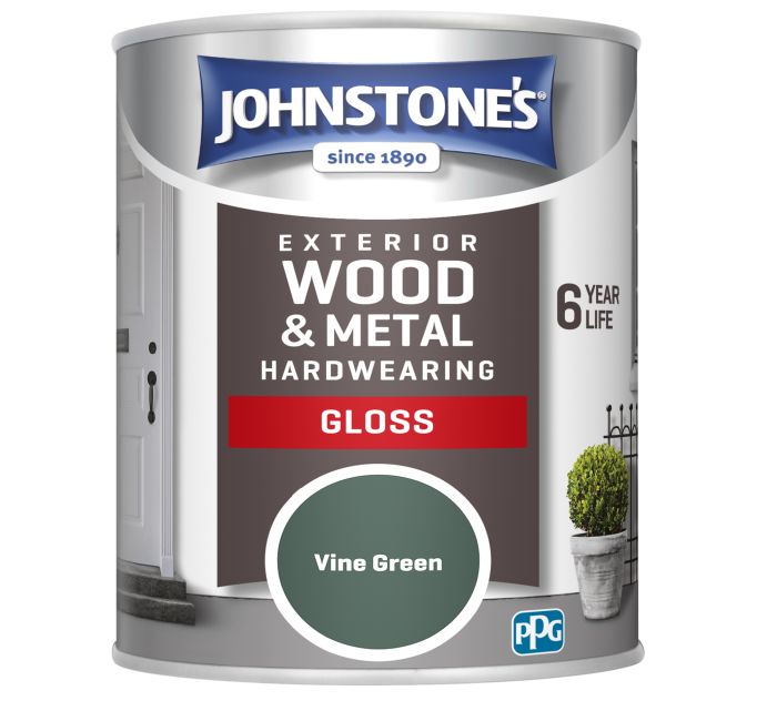 Johnstone's Exterior Hardwearing Gloss paint in Vine Green, 750ml