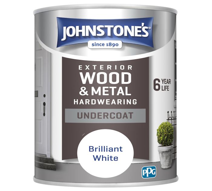Johnstone's Exterior Hardwearing Undercoat 750ml in Brilliant White