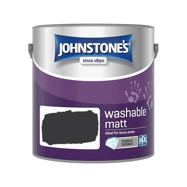 Johnstone's Washable Matt Paint in Black, 2.5L