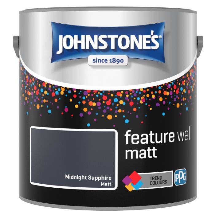 Johnstone's 2.5L Feature Wall Matt Paint in Midnight Sapphire