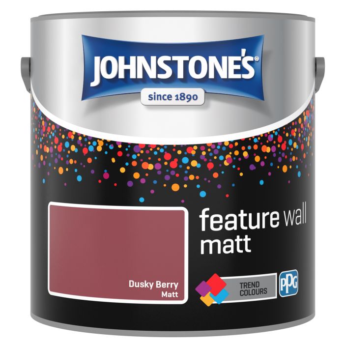 Johnstone's Feature Wall Matt Paint in Dusky Berry, 2.5L tin
