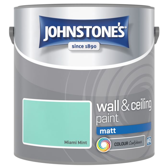Johnstone's Wall & Ceiling Matt Paint in Miami Mint, 2.5L tin