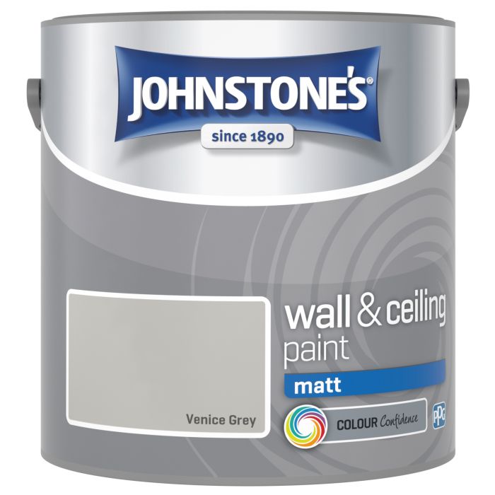 Johnstone's Wall & Ceiling Matt Paint in Venice Grey, 2.5L