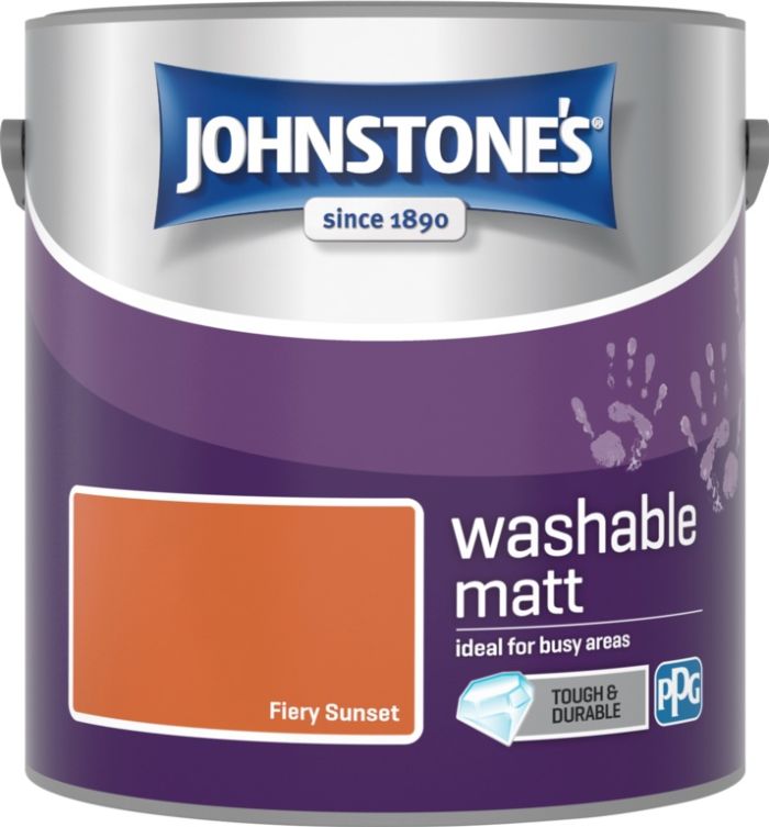 Johnstone's Washable Matt Paint in Fiery Sunset, 2.5L tin