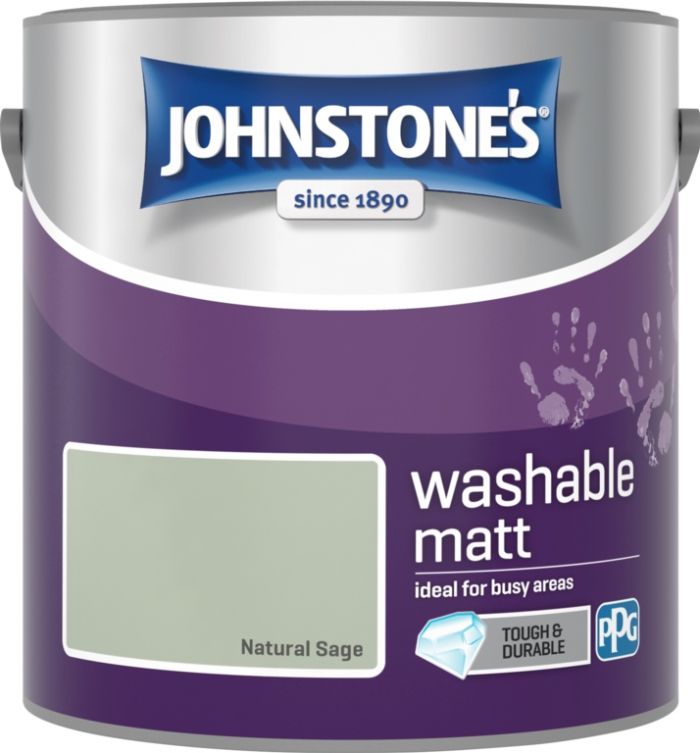 Johnstone's 2.5L Washable Matt Paint in Natural Sage