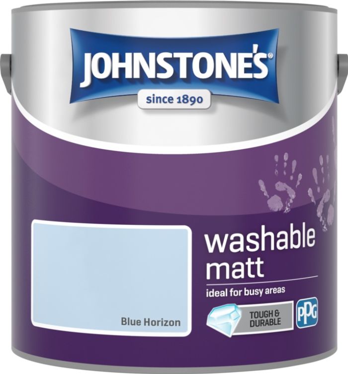 Johnstone's Washable Matt Paint in Blue Horizon, 2.5L tin