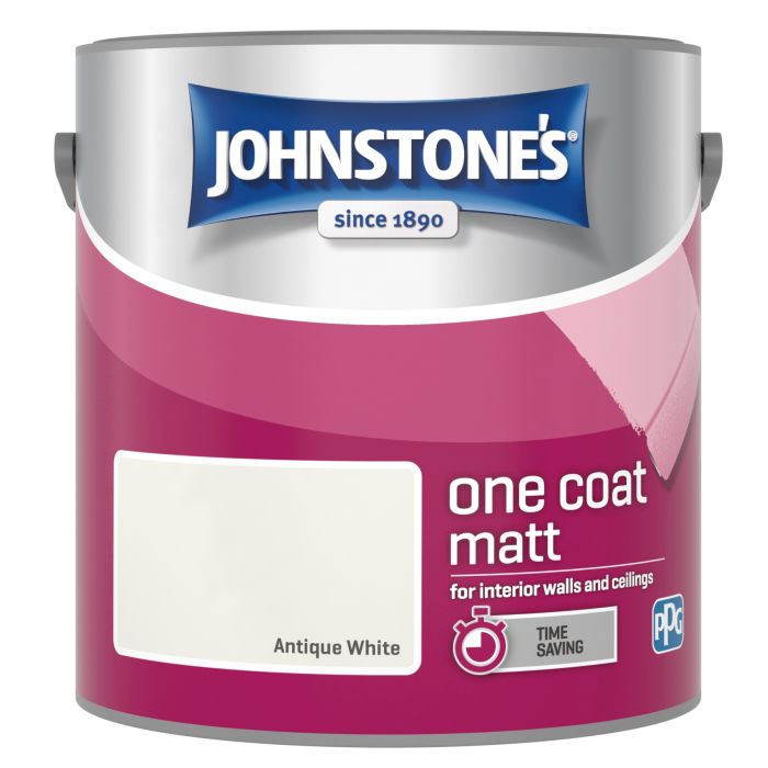 Johnstone's One Coat Matt Paint - Antique White - 2.5L