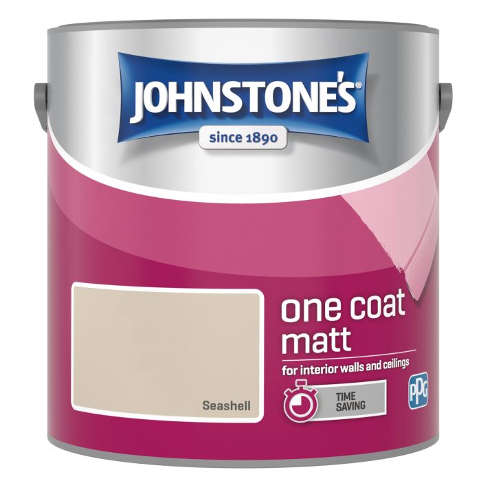 Johnstone's One Coat Matt Paint in Seashell, 2.5L