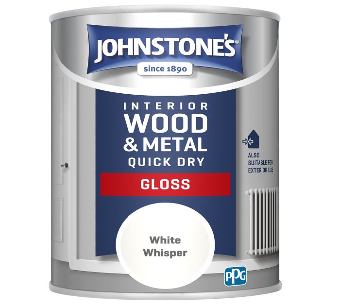 Johnstone's Quick Dry Gloss wood and metal paint in White Whisper, 750ml
