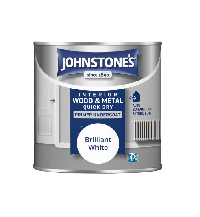 Johnstone's Quick Dry Primer Undercoat Brilliant White 250ml tin