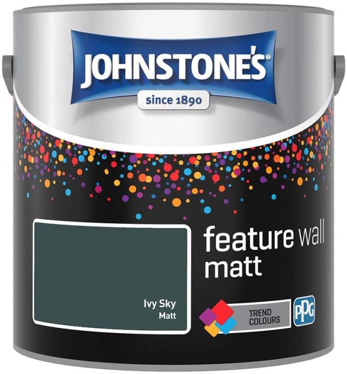 Johnstone's Feature Wall Matt Paint Ivy Sky 2.5L tin