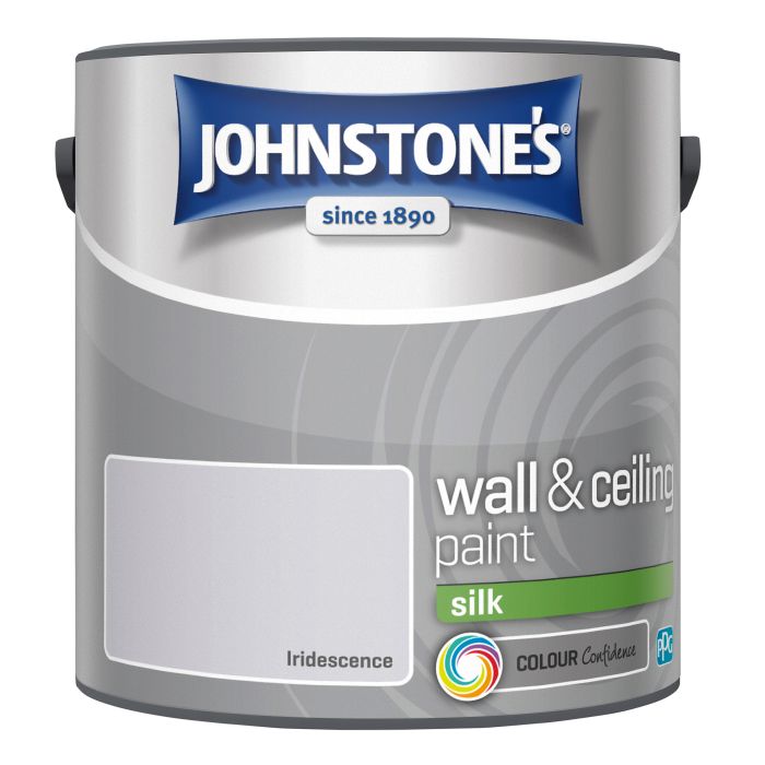 Johnstone's Wall & Ceiling Silk Paint in Iridescence, 2.5L silk emulsion topcoat for interior walls and ceilings