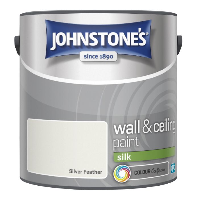 Johnstone's Wall & Ceiling Silk Paint in Silver Feather, 2.5L tin
