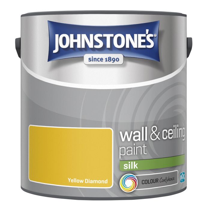 Johnstone's Wall & Ceiling Silk Paint Yellow Diamond 2.5L interior emulsion