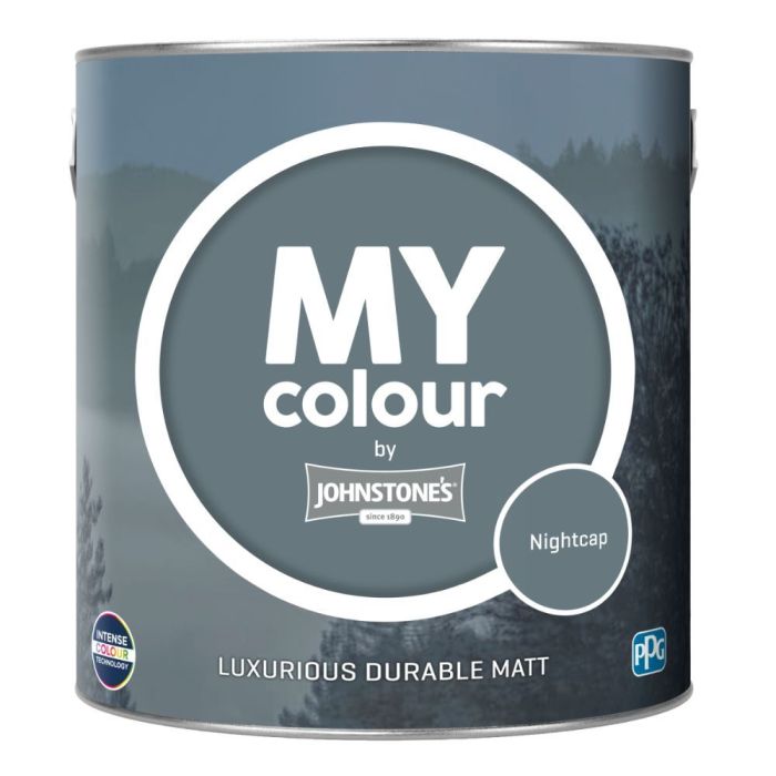 Johnstone's My Colour Durable Matt Paint in Nightcap, 2.5L tin