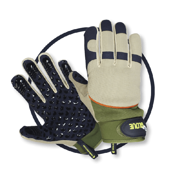 Treadstone Clip Gripper Gloves - M synthetic leather work gloves with PVC nodules
