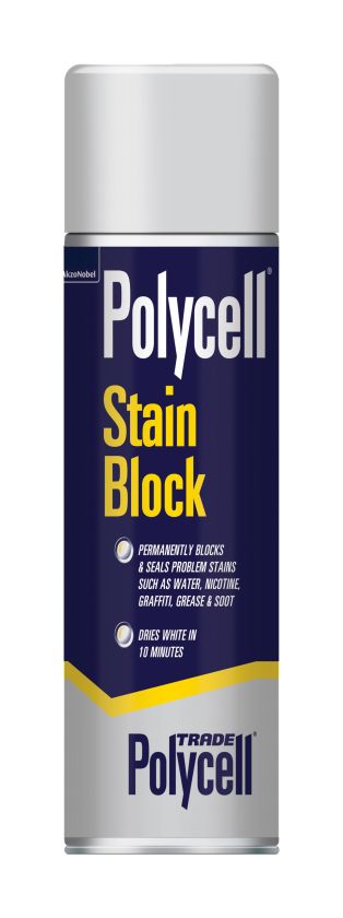 Polycell Trade Stain Block Aerosol 500ml white spray