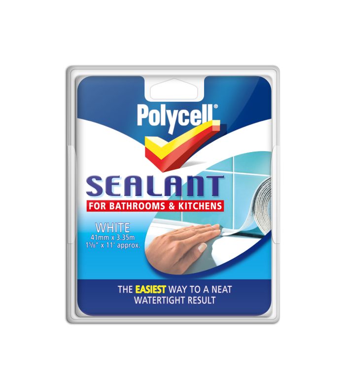Polycell Kitchen and Bathroom Sealant Strip, White, 41mm