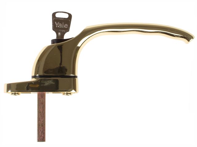 Yale PVCu Window Handle in Polished Brass Finish