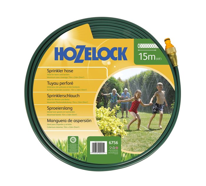 Hozelock 6756 15-metre sprinkler soaker hose with connector and end cap
