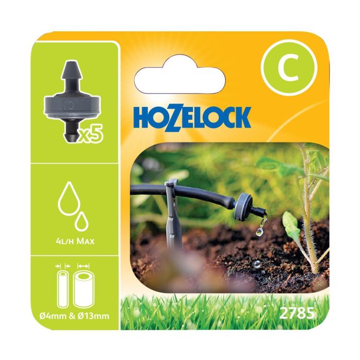 Hozelock 2785 End Of Line Pressure Compensating Dripper 4 LPH Pack Of 5