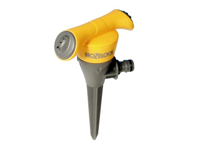 Hozelock 2510 Round Sprinkler 177m² twin arm spike sprinkler with 8 jets