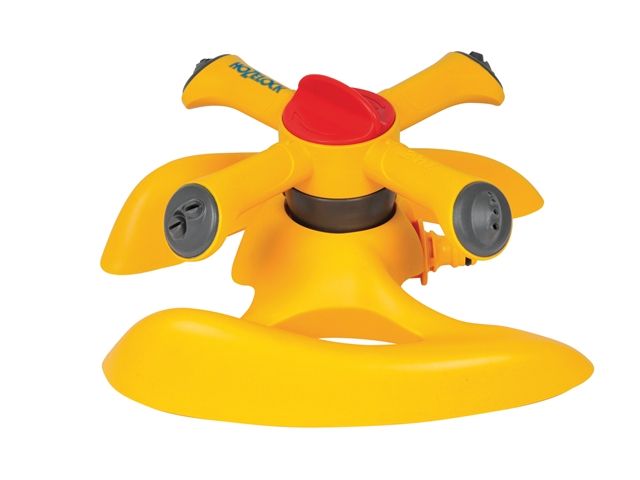 Hozelock 2520 Round Sprinkler Plus 254m rotating sprinkler with sled base