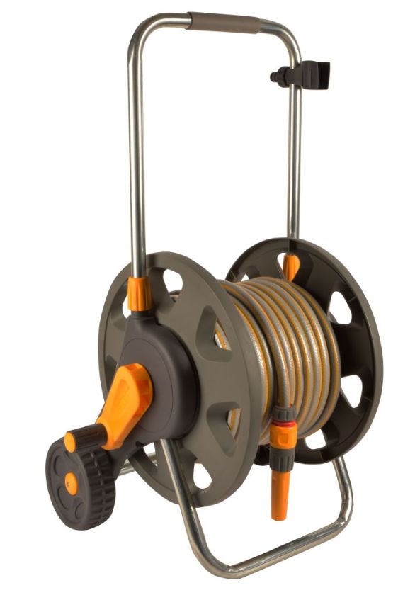 Hozelock 2434 Assembled Hose Cart with 30m Hose, Fittings and 60m capacity wheeled plastic reel