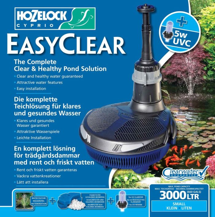 Hozelock EasyClear 3000L Combined Filter Pump and UVC