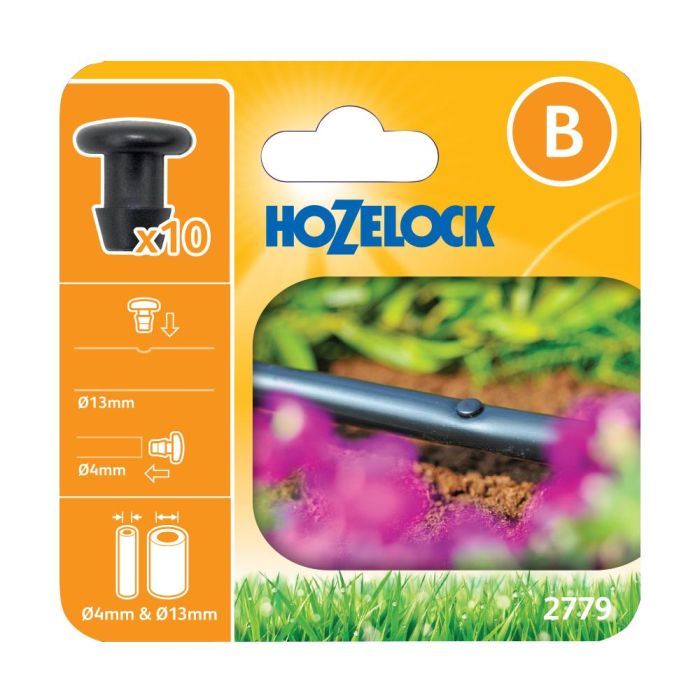 Hozelock 2779 Blanking Plugs Pack Of 10 for 13mm and 4mm watering tubes