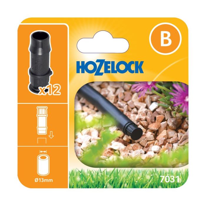 Hozelock 7031 13mm End Cap Pack of 12 for automatic watering systems