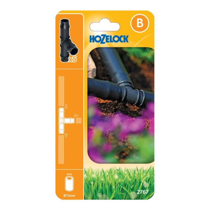 Hozelock 2767 13mm T Piece - Pack Of 5