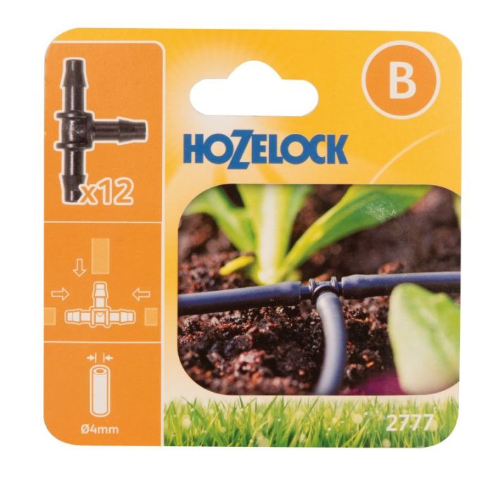 Hozelock 2777 4mm T Piece - Pack Of 12