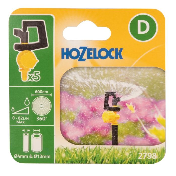 Hozelock 2798 360° Vari Rotor Spray Adjustable Sprinkler Pack of 5