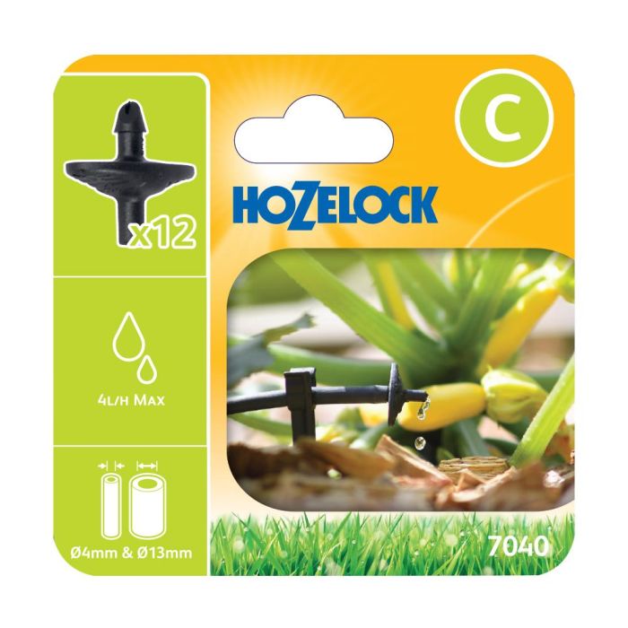 Hozelock 7040 Pinch Drip Pressure Compensating Dripper 4 lph Pack Of 12