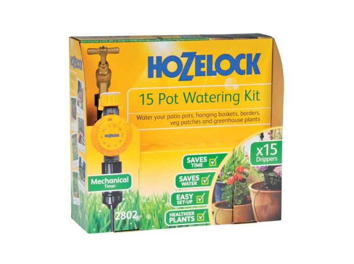 Hozelock 2802 15 Pot Watering Kit with mechanical timer and micro tube