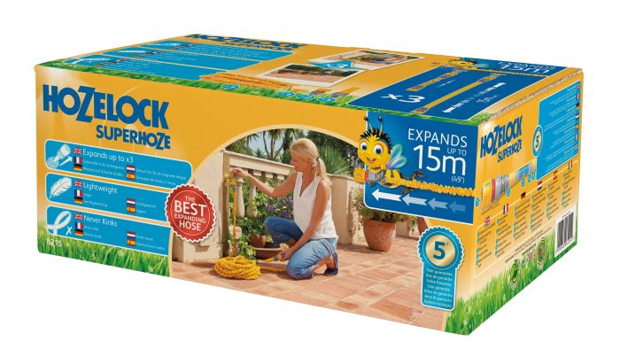 Hozelock 8215 Expanding Superhoze 15m lightweight anti-kink hose